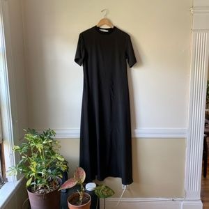 Beautiful Totokaelo minimalist black silk maxi Daelo dress